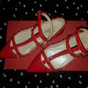 VALENTINO Rockstud Punkouture Patent Ballerina